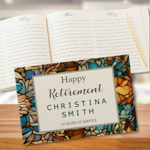 Livre D'or Partie de retraite en verre de mosaïque géométriqu