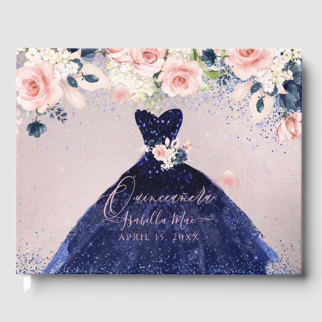 Livre D'or Parties scintillant de la Marine Quinceanera Gown  (Recto)