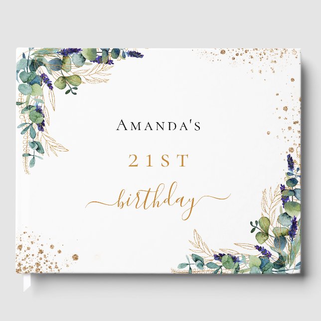 Livre d'or parties scintillant de verdure eucalypt (Recto)