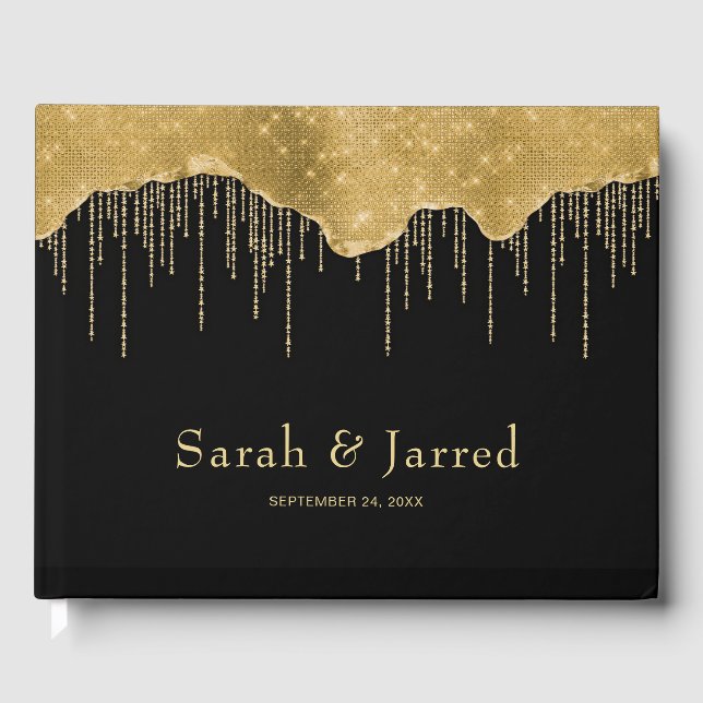 Livre D'or Parties scintillant Gold Drip (Recto)