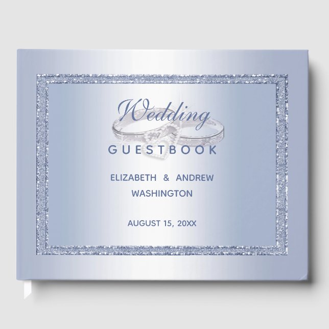 Livre D'or Parties scintillant périphérique et anneaux Mariag (Recto)