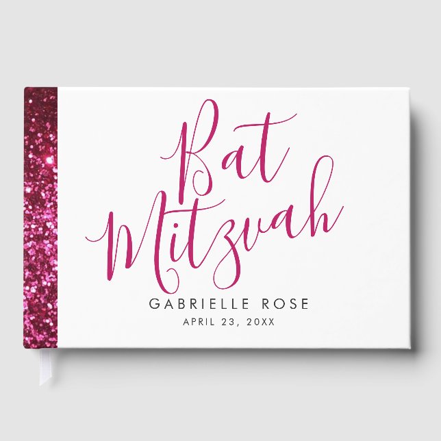 Livre D'or Parties scintillant rose-chaud Moderne (Recto)