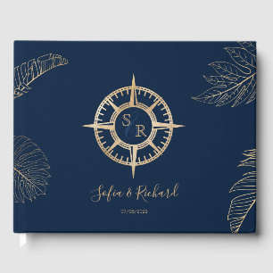 Livre D'or Passeport Destination Mariage Palm Compass Monogra