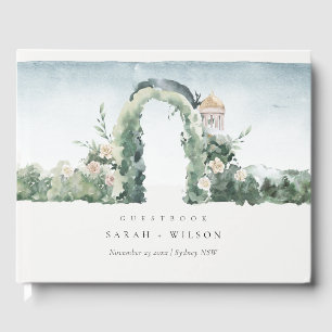 Livre D'or Pastel Floral Green Garden Arch Mariage botanique