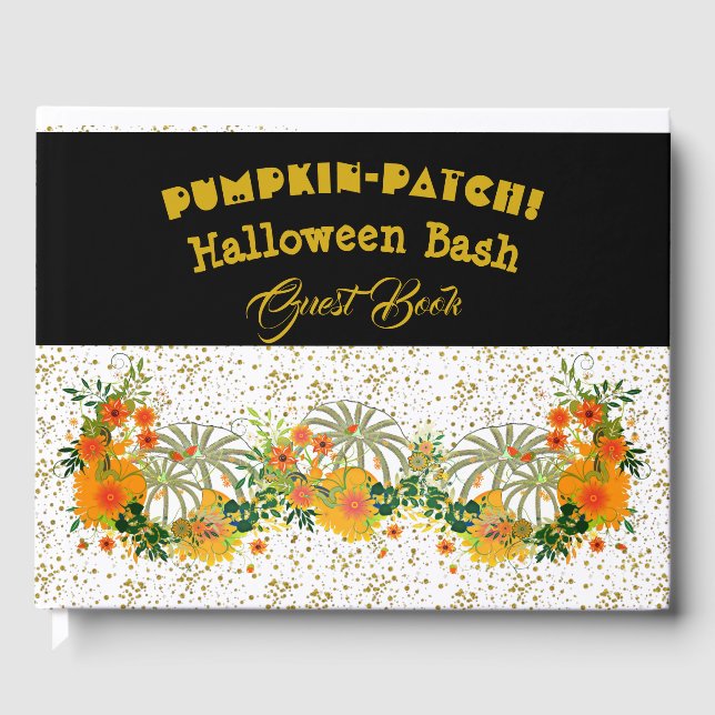 Livre D'or Patch Citrouille blanc Halloween Bash Floral Vert (Recto)