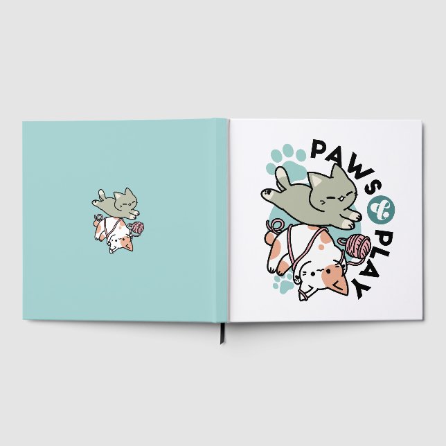 Livre D'or Paws and Play – Adorable Cat Illustration (Complet)