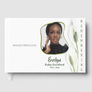 Livre D'or Peace Lily Modern Frame Photo Memorial