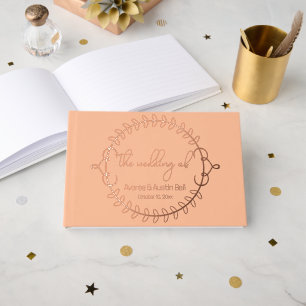 Livre D'or Peach et Rose Mariage Gold Foil