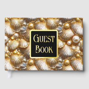 Livre D'or Perle de coquillage véritable feuille d'or plage m