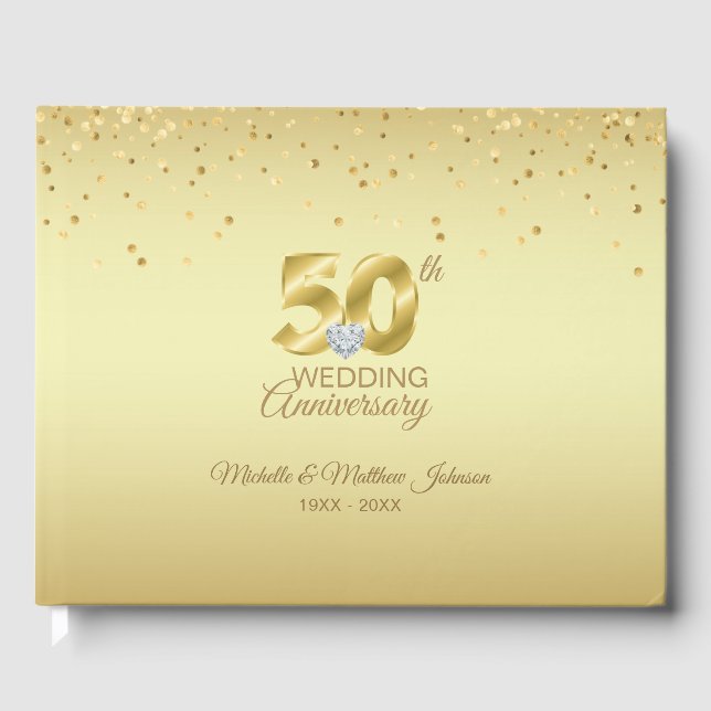 Livre D'or Personalized 50th Golden Wedding Anniversary (Recto)