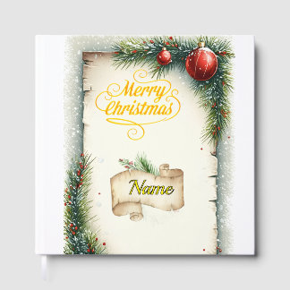 Livre D'or Personalized Rustic Christmas Foil Guestbook | Vin