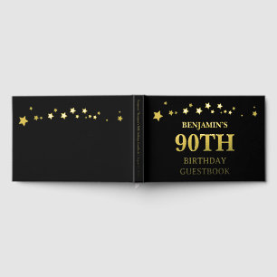 Livre D'or Personnalisé 90e anniversaire élégant noir or