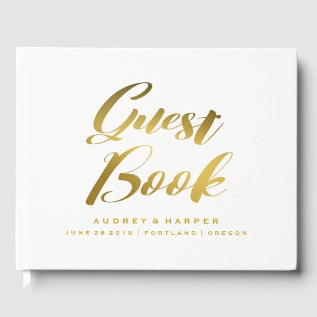 Livre d'or personnalisé Mariage d'or (Recto)