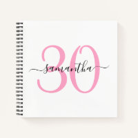 Livre d'or personnalisé Pink 30th Birthday
