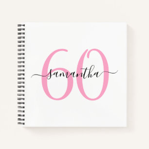 Livre d'or personnalisé Pink 60th Birthday