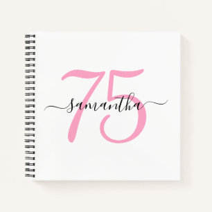 Livre d'or personnalisé Pink 75th Birthday