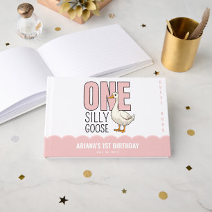 Livre D'or Personnalisé Rose moderne une oie sotte premier an