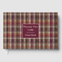 Livre d'or personnalisé style Gingham pour locatio