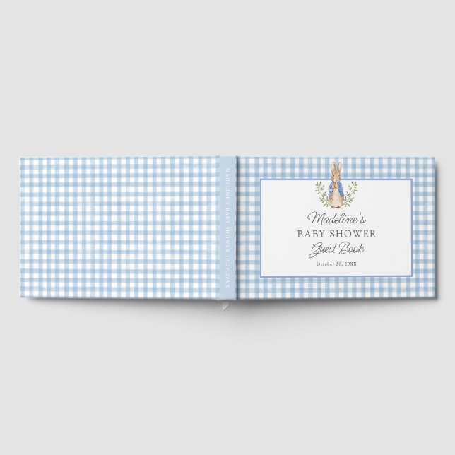 Livre D'or Peter Rabbit Blue Gingham Baby Shower (Complet)