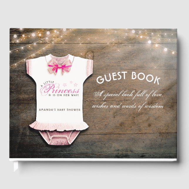 Livre D'or Petite princesse Baby shower souhaits et sagesse (Recto)