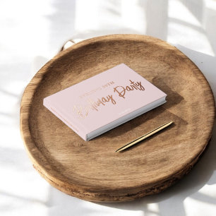 Livre D'or Photo Brush Script Élégant rose Anniversaire