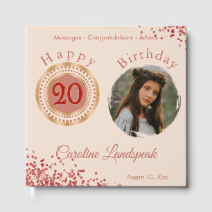 Livre d'or photo d'anniversaire 20 ans paillettes 