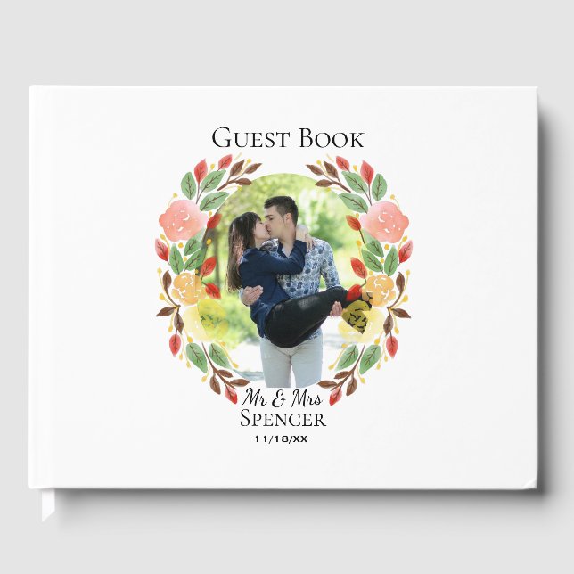 Livre D'or Photo de couronne florale de mariage du printemps (Recto)