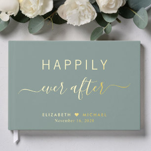 Livre D'or Photo de mariage vert sauge Happily Ever After