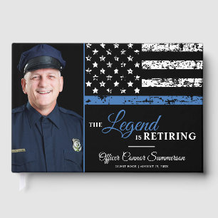 Livre D'or Photo de retraite de la police Légère ligne bleue