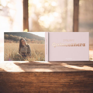 Livre D'or Photo Elegant rose Anniversaire Quinceanera