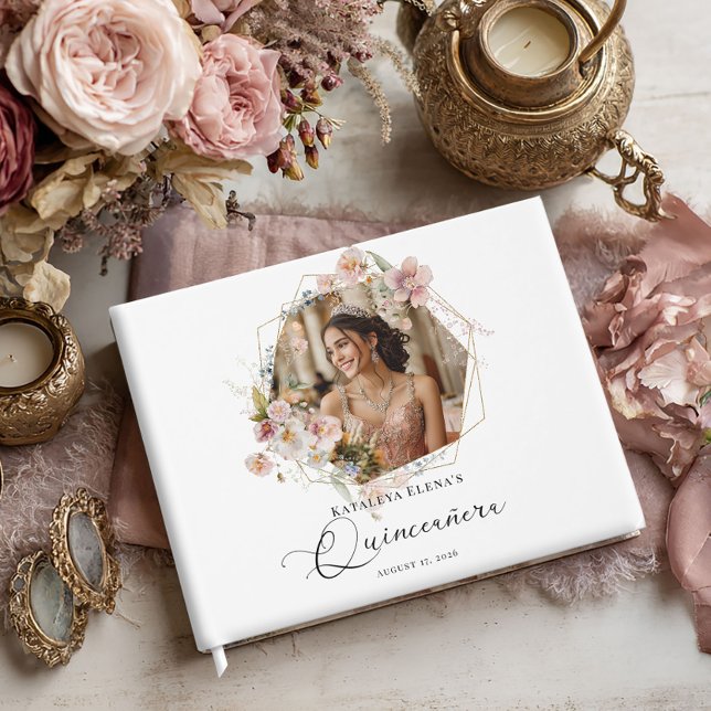 Livre D'or Photo Floral Quinceanera (Créateur téléchargé)
