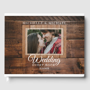 Livre D'or Photo mariage vintage en bois foncé