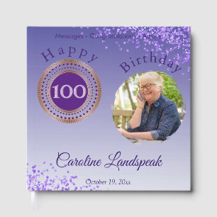 Livre D'or Photo personnalisée Parties scintillant violet, 10