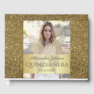Livre D'or Photo Quinceanera Gold Parties scintillant