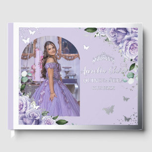 Livre D'or Photo Quinceañera XV 15 Fleurs de Lilas Violet Arg
