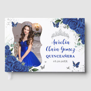 Livre D'or Photographie de QUINCEAÑERA 15 Fleur Bleu Royal Ar