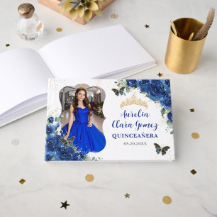 Livre D'or Photographie de QUINCEAÑERA 16 en bleu royal flora
