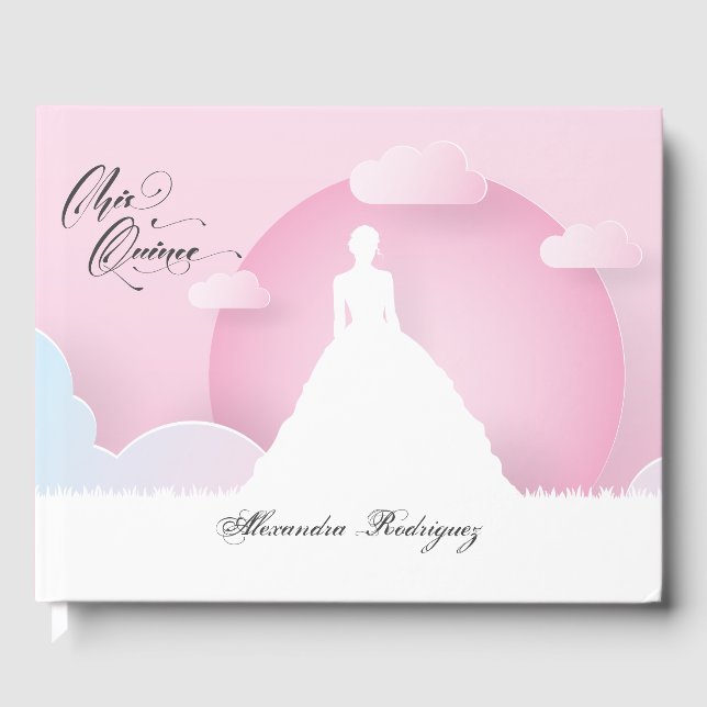 Livre D'or Pink and White Silhouette (Recto)