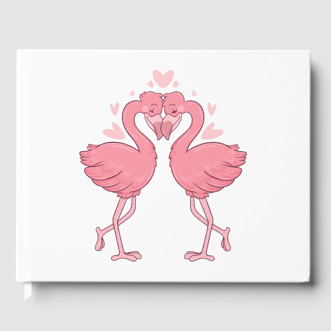 Livre D'or Pink Flamingo Tropical Hawaiian Beach Wedding (Recto)
