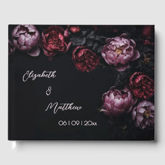 Livre D'or Pink Shiny Flower Black | Wedding