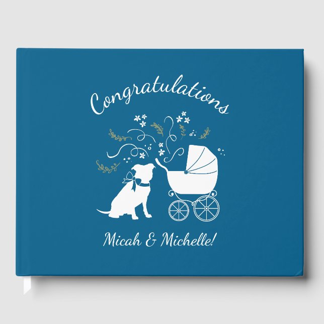 Livre D'or Pit Bull Chien Baby shower Blue Boy Pitbull (Recto)
