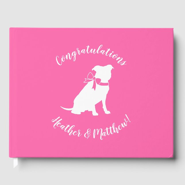 Livre D'or Pit Bull Chien Baby shower rose fille Pitbull (Recto)
