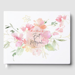 Livre D'or PixDezines Aquarelle Blush Sweetpea Bat mitzvah