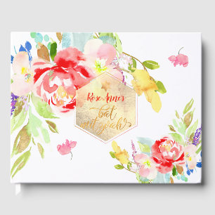 Livre D'or PixDezines Floral Aquarelle Bat mitzvah, Peonies