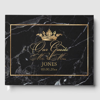 Livre D'or PixDezines Marble+Faux Gold Crown+Fancy Script