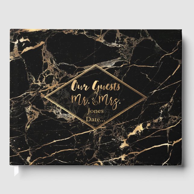 Livre D'or PixDezines VINS EN MARBRE NOIR+FAUX OR (Recto)