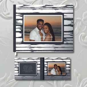 Livre D'or Plage de Mariage moderne Gris d'acier