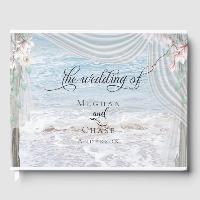 Livre D'or Plage moderne Vagues Arbor de bois franc (Recto)