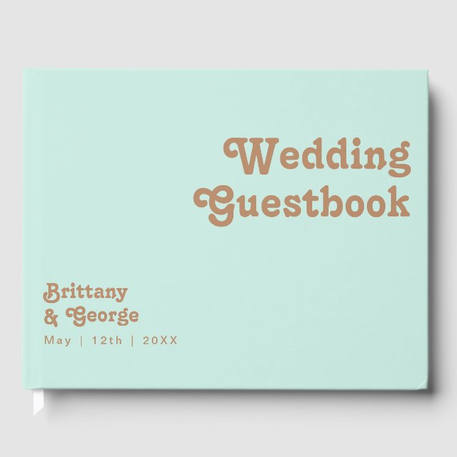 Livre D'or Plage Retro | Aqua Mariage Guestbook (Recto)