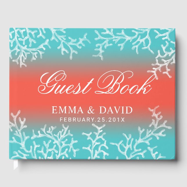 Livre D'or Plage tropicale Mariage Coral Reef (Recto)